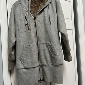 Juicy Couture Gray Jacket with Rabbit Fur